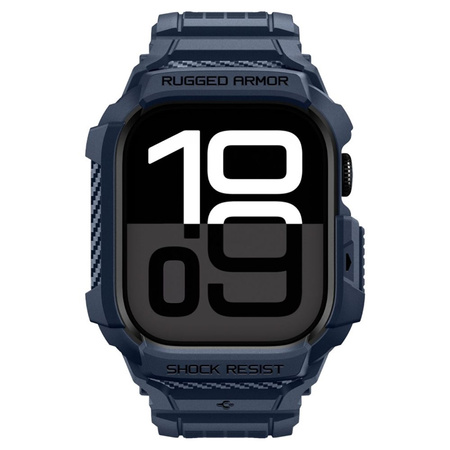 Spigen Rugged Armor Pro V2 – Pasek z obudową do Apple Watch 10 / 11 42 mm (Navy Blue)