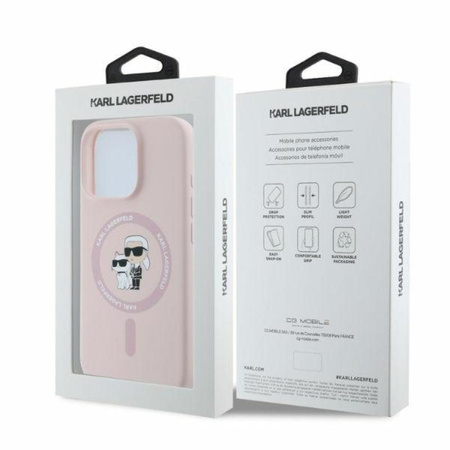 Karl Lagerfeld Silicone Karl & Choupette Ring MagSafe - Etui iPhone 16 Pro (różowy)