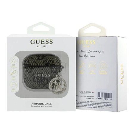 Guess 4G Strass Charm - Etui AirPods 4 (brązowy)