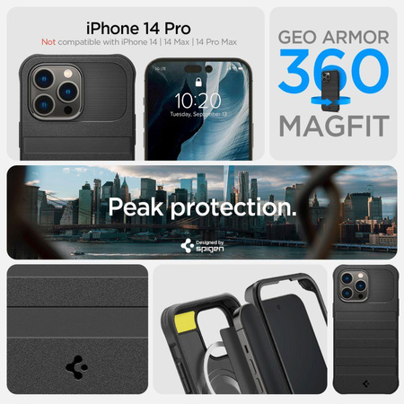 Spigen Mag Geo Armor 360 MagSafe – Etui do iPhone 14 Pro (Czarny)