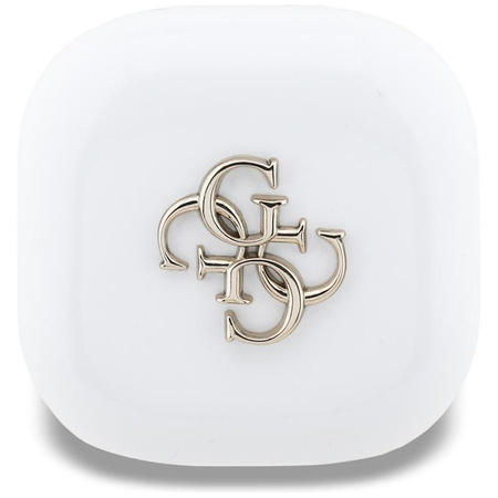 Guess 4G Metal Logo - Słuchawki Bluetooth TWS + etui ładujące (biały)