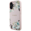 Guess Grained Printed Flower Pattern MagSafe - Etui do iPhone 16 (różowy)
