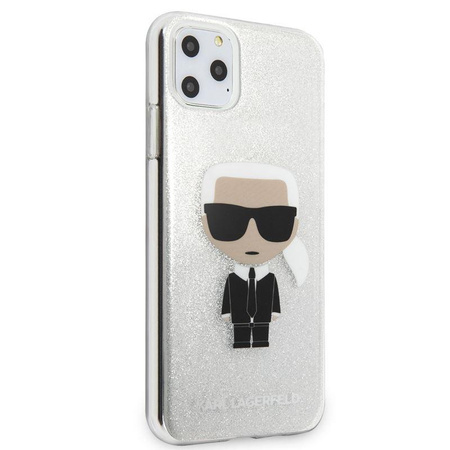 Karl Lagerfeld Iconic Karl - Etui iPhone 11 Pro Max (Silver Glitter)