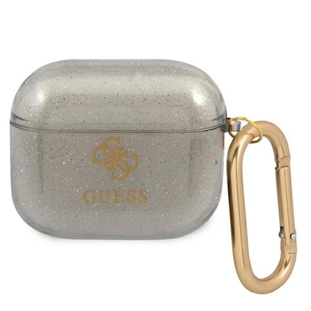 Guess 4G Glitter - Etui Airpods 3 (czarny)