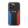 BMW Silicone Blue&Red Stripes M Collection - Etui iPhone 15 Pro (czarny)
