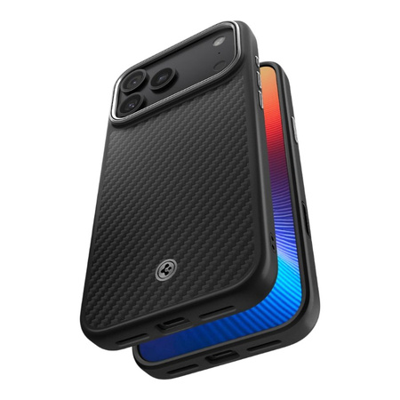 Spigen Enzo Aramid T Mag MagSafe - Etui do iPhone 17 Pro Max (Black/Silver)