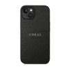 Guess Saffiano Metal Logo Stripes - Etui iPhone 14 Plus (czarny)