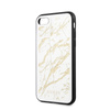 Guess Marble Glass Gold Glitter - Etui iPhone SE 2020 / 8 / 7 (Biały)