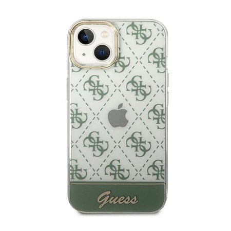 Guess 4G Stripe Script Logo Electroplated Pattern – Etui iPhone 14 (khaki)