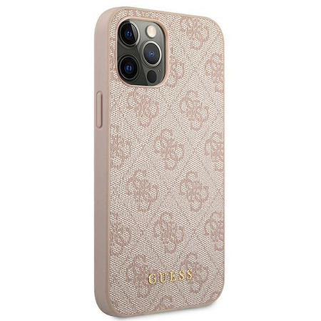 Guess 4G Metal Gold Logo – Etui iPhone 12 Pro Max (różowy)