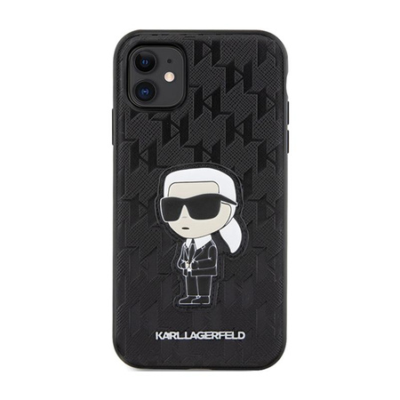 Karl Lagerfeld NFT Saffiano Monogram Ikonik - Etui iPhone 11 (Czarny)