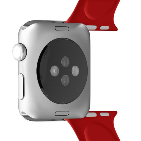 PURO ICON - Elastyczny pasek sportowy do Apple Watch 42/44/45 mm (S/M & M/L) (czerwony)
