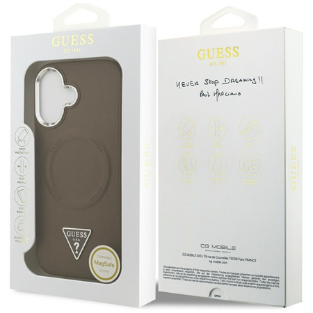 Guess Triangle Logo MagSafe - Etui iPhone 17 (brązowy)