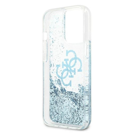 Guess Liquid Glitter 4G Big Logo - Etui iPhone 13 Pro Max (niebieski)