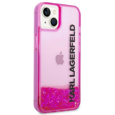 Karl Lagerfeld Liquid Glitter Translucent Elongated Logo Case – Etui iPhone 14 (różowy)
