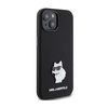Karl Lagerfeld Silicone Choupette Metal Pin - Etui iPhone 15 (czarny)