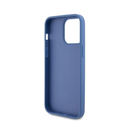 Guess Leather 4G Triangle Strass - Etui iPhone 15 Pro Max (niebieski)