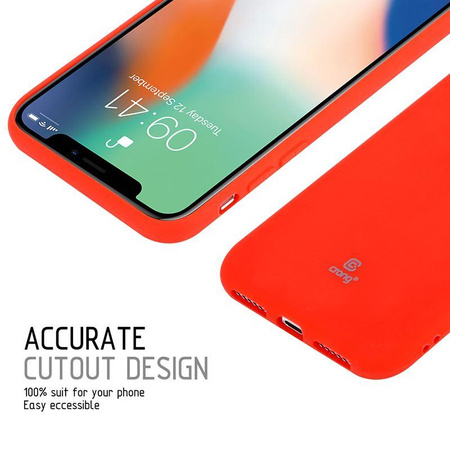 Crong Soft Skin Cover - Etui iPhone Xs / X (czerwony)