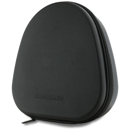 Karl Lagerfeld Saffiano Elongated - Bezprzewodowe słuchawki nauszne Bluetooth ANC + ENC (czarny)