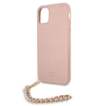 Guess Saffiano Chain - Etui iPhone 11 (różowy)