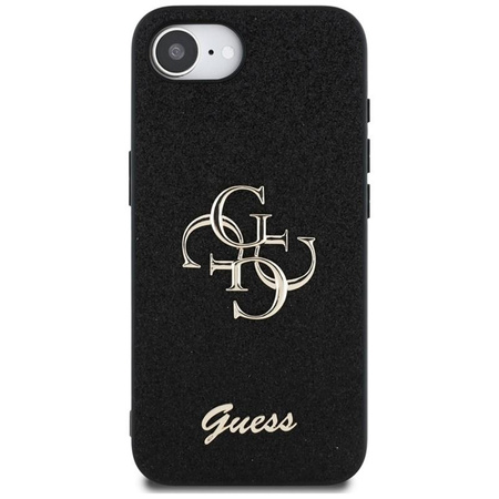 Guess Fixed Glitter Big 4G - Etui do iPhone 16e (czarny)