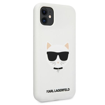 Karl Lagerfeld Choupette Head Silicone - Etui iPhone 11 (biały)