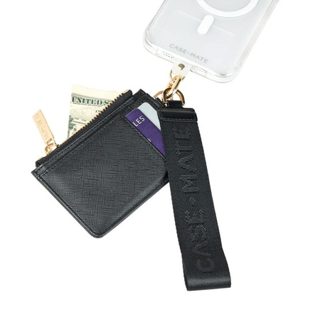Case-Mate Phone Strap with Wallet - Uniwersalny pasek do telefonu z portfelem (Czarny)