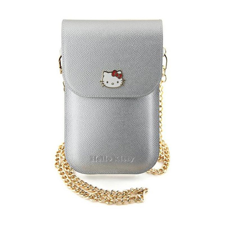 Hello Kitty Leather Metal Logo Chain - Torebka na telefon (srebrny)