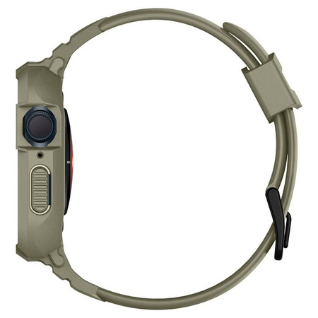 Spigen Rugged Armor Pro - Pasek z obudową do Apple Watch 44/45 mm (Vintage Khaki)
