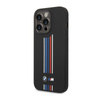 BMW Silicone Vertical Tricolor Lines - Etui iPhone 14 Pro Max (czarny)