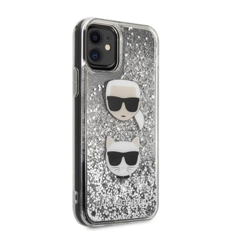 Karl Lagerfeld Liquid Glitter Hearts - Etui iPhone 11