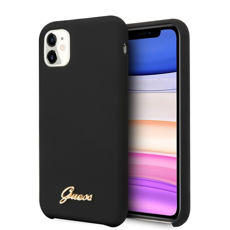 Guess Silicone Vintage - Etui iPhone 11 (czarny)