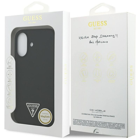 Guess Silicone Triangle Logo MagSafe - Etui iPhone 17 (czarny)