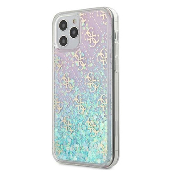 Guess 4G Liquid Glitter - Etui iPhone 12 Pro Max (różowy/turkusowy)