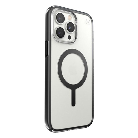 Speck Presidio Perfect-Clear with Impact Geometry + MagSafe - Etui iPhone 14 Pro Max z powłoką MICROBAN (Clear / Black)