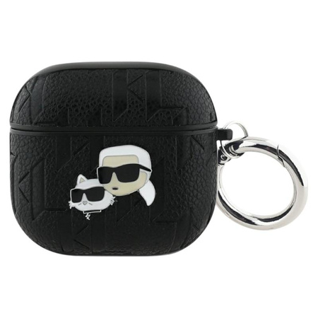 Karl Lagerfeld Monogram Karl & Choupette Head - Etui AirPods 4 (czarny)