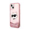 Karl Lagerfeld Liquid Glitter NFT Choupette Head - Etui iPhone 14 (różowy)