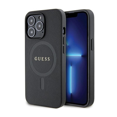 Guess Saffiano MagSafe - Etui iPhone 13 Pro Max (czarny)