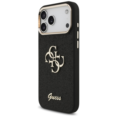 Guess Fixed Glitter Big 4G Metal Frame - Etui iPhone 17 Pro Max (czarny)
