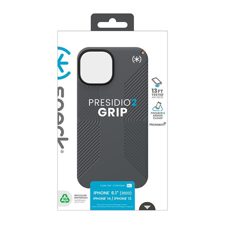 Speck Presidio2 Grip - Etui iPhone 16e / iPhone 15 / iPhone 14 / iPhone 13 (Charcoal Grey / Cool Bronze / White)