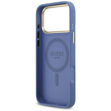 Guess 4G Strass Logo MagSafe - Etui iPhone 17 Pro Max (niebieski)