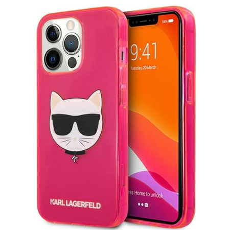 Karl Lagerfeld Choupette Head - Etui iPhone 13 Pro Max (fluo różowy)