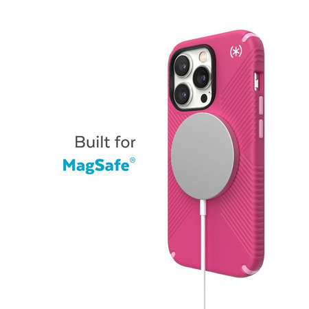 Speck Presidio2 Grip MagSafe - Antypoślizgowe etui iPhone 14 Pro (Digitalpink / Blossompink / White)