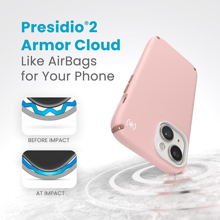Speck Presidio2 Pro - Etui iPhone 16e / iPhone 15 / iPhone 14 / iPhone 13 (Dahlia Pink / Rose Copper / White)