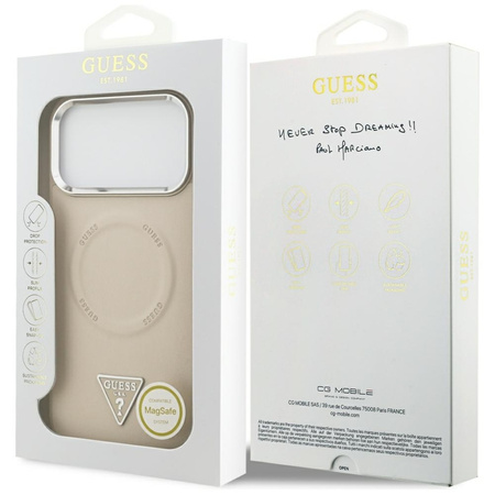 Guess Triangle Logo MagSafe - Etui iPhone 17 Pro Max (beżowy)
