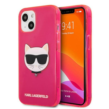 Karl Lagerfeld Choupette Head - Etui iPhone 13 mini (fluo różowy)