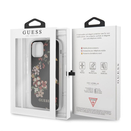 Guess Flower Shiny Collection N4 - Etui iPhone 11 Pro (Black)