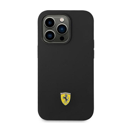 Ferrari Silicone Metal Logo - Etui iPhone 14 Pro (czarny)
