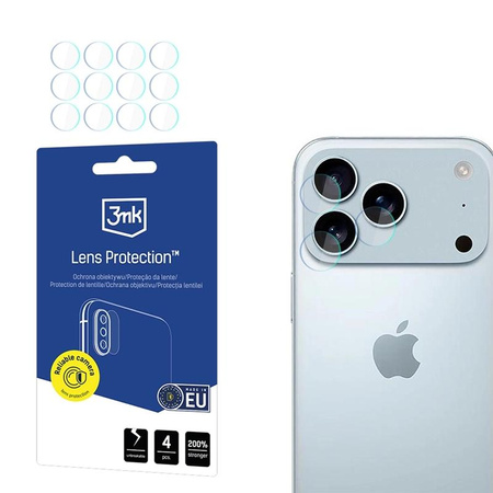 3mk Lens Protection - Szkło na obiektyw aparatu iPhone 17 Pro (4 zestawy)