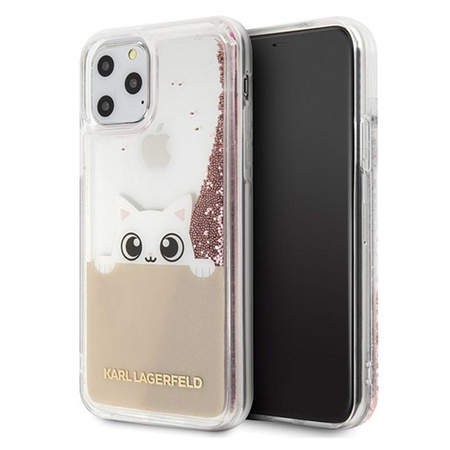 Karl Lagerfeld K-Peek A Boo - Etui iPhone 11 Pro Max (Glitter Pink Gold)